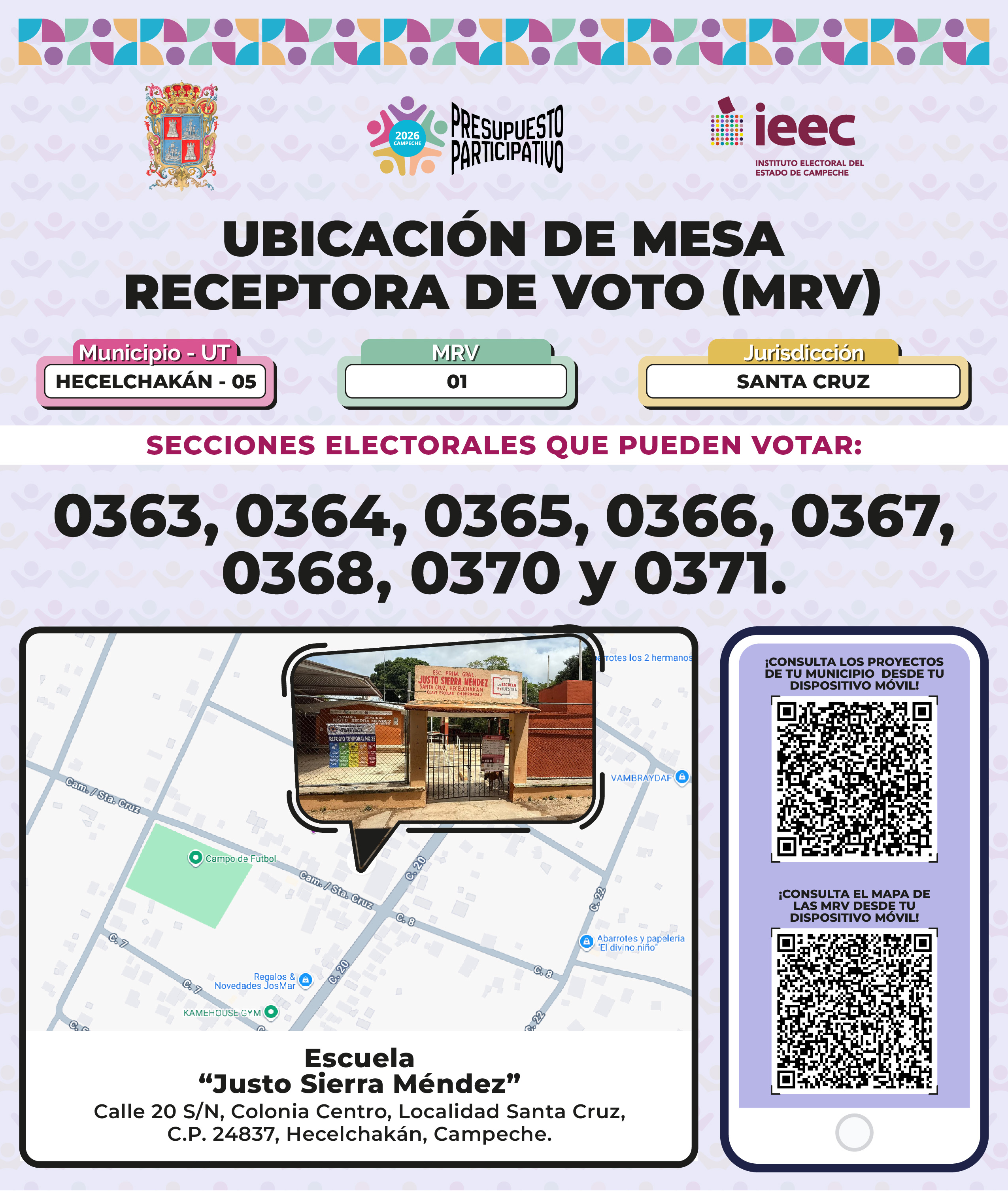 Ubicación de Mesas Hecelchakán 1